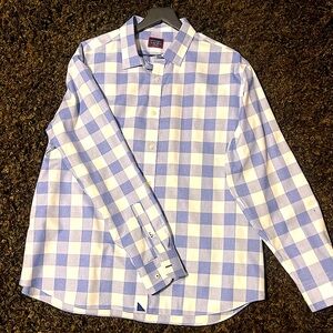 Worn once..like New Buffalo blue plaid, XXL..long sleeve wrinkle free
